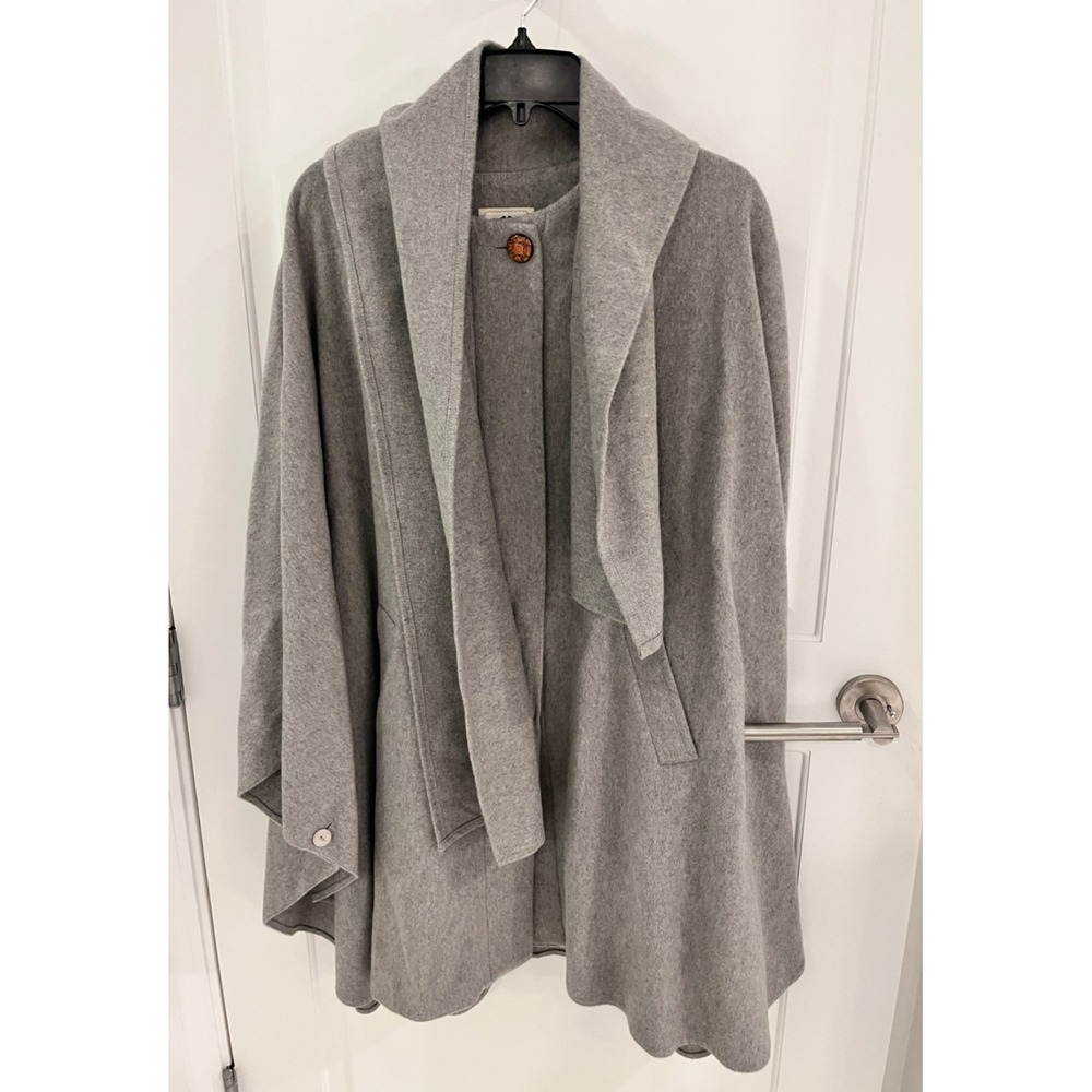 NWT Avoca the Mill Ireland Barry Cape in Grey Wool Cashmere Blend ONE SIZE